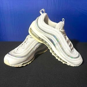 Nike Air Max 97 Iridescent White Women's Size 8 Running Shoes White Silver